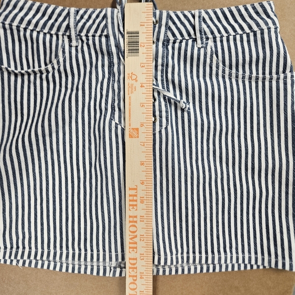 0067 Pacsun Striped Denim Blue White Mini Skirt Festival Cowgirl Y2K Size 26 - Picture 12 of 12